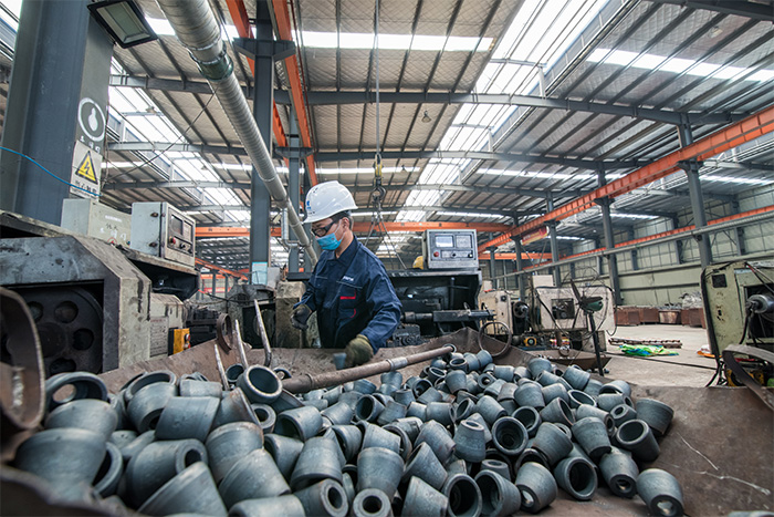 义乌网架配件-锥头加工车间